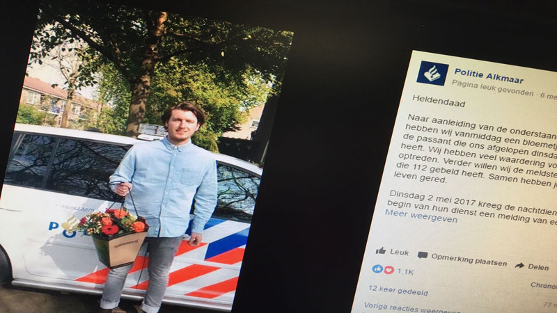 Helden Floris en Lara redden verwarde man van het viaduct A9