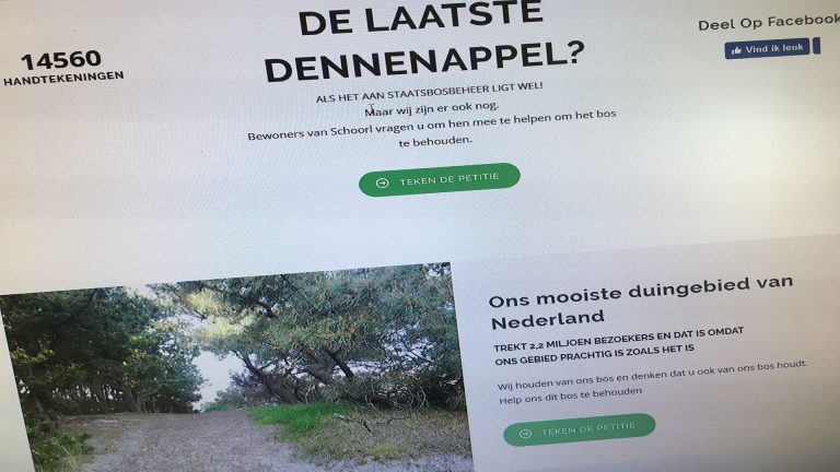 Inwoners van Schoorl fel tegen bomenkap in de duinen