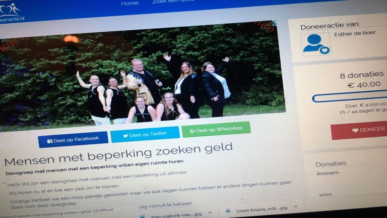 Dansgroep voor mensen met beperking start doneeractie voor eigen ruimte