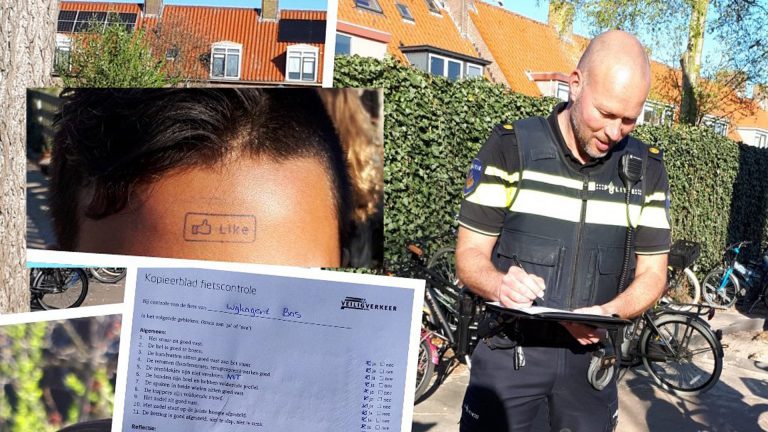 Betrokken wijkagent doet fietscontrole op zijn vrije dag