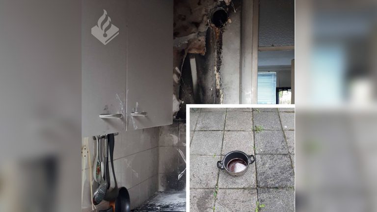 Vlam in de pan in benedenwoning in Normandiëstraat