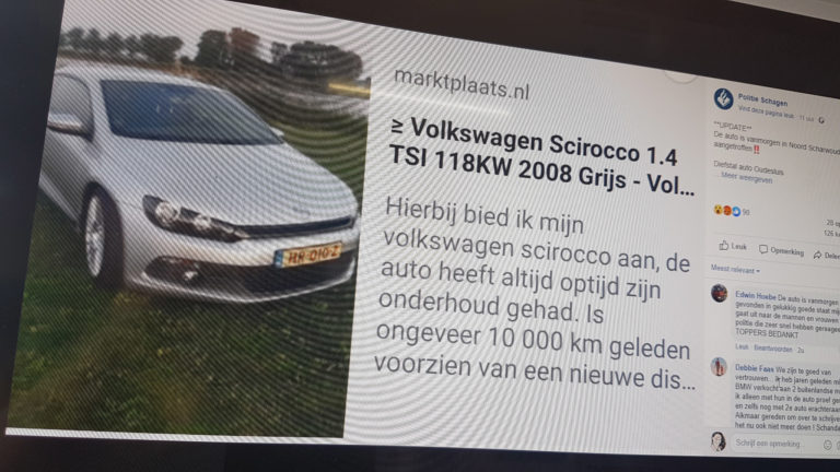 Gestolen ‘Marktplaats-auto’ teruggevonden in Noord-Scharwoude