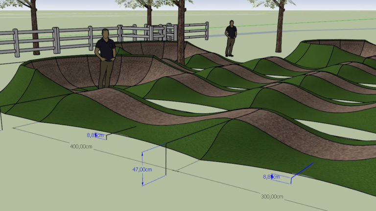 Drie fietscrossbanen bij hoofdingang Waarderhout aan Rustenburgerweg