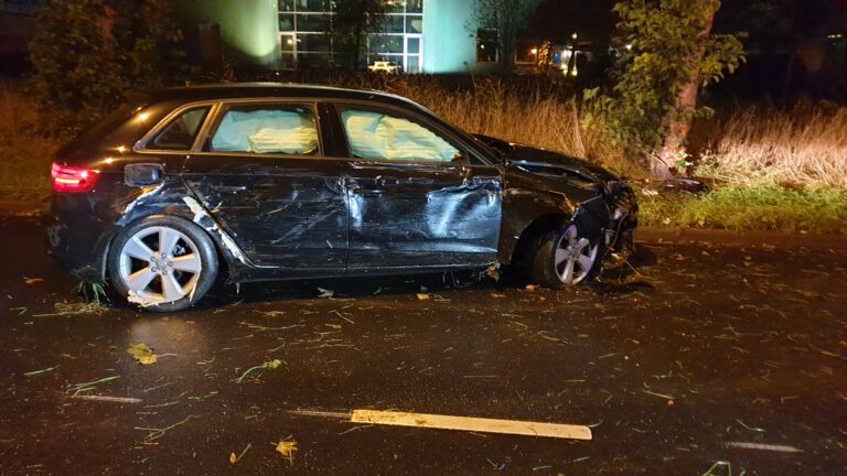 Automobilist ramt twee bomen langs Westtangent, ongedeerd maar wel aangehouden