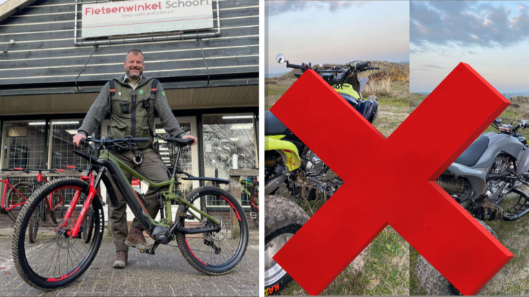 Boswachter Theo pakt crossende quadrijders dankzij nieuwe e-bike