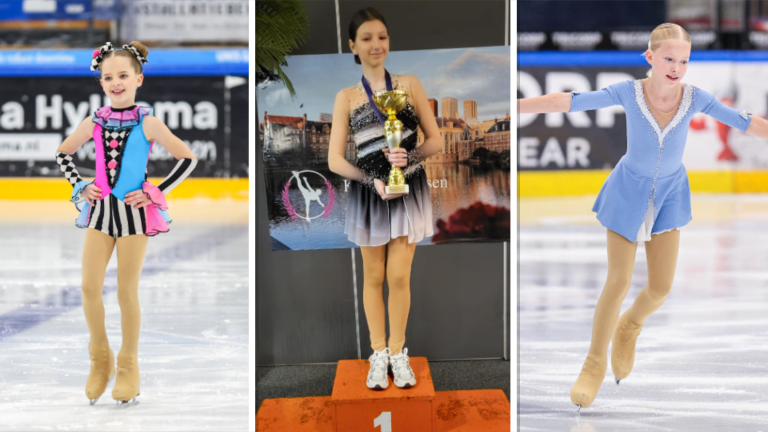 Podiumplekken voor de kunstschaatsers van Deen Figure Skating tijdens Hofstadbokaal