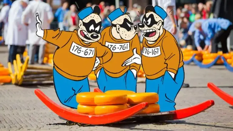 Donald Duck ontdekt kaasstad Alkmaar: zware jongens schoppen herrie op de berrie